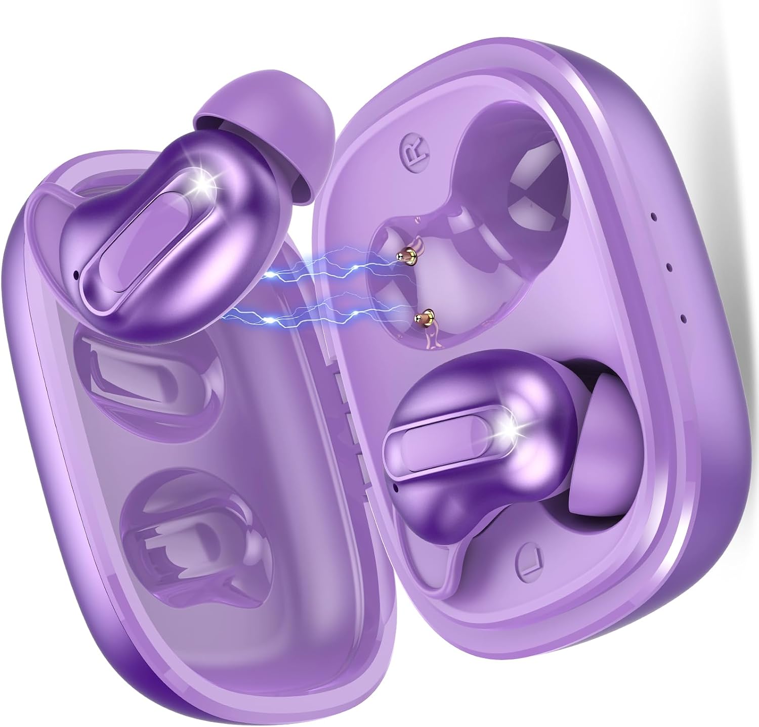 Sleep Earbuds Bluetooth 5.4 in Ear Touch Screen Sleep Headphones, Small Design Mini Sleep Earbuds for Side Sleepers Frosted Purple