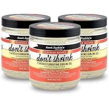 Aunt Jackies Flaxseed Recipes Dont Shrink Elongating Hair Curling Gel for Natural Curls, Coils & Waves, Helps Prevent Dryness & Flaking, 15 oz Each,Pack of 3