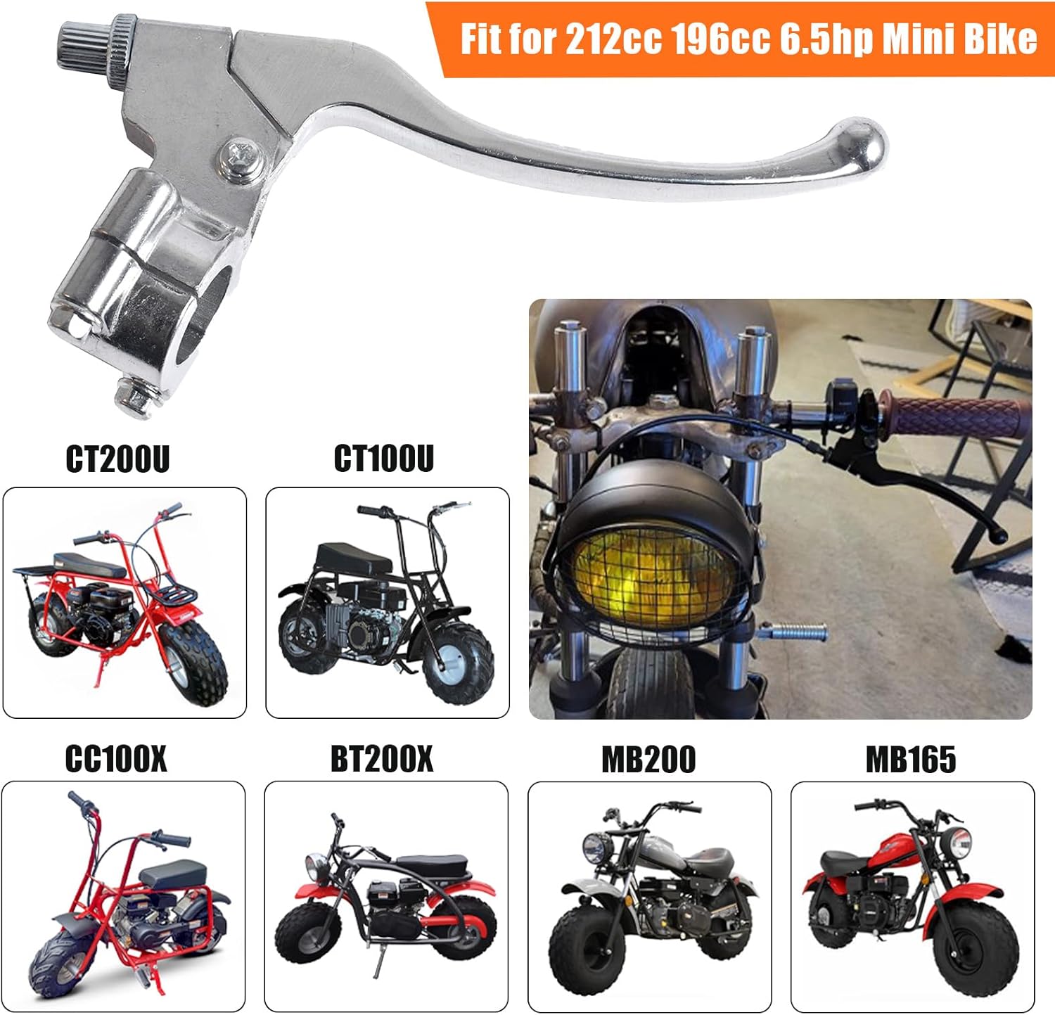 22mm 7/8" Left Brake Handle Clutch Lever Perch for Coleman CT200U BT200X Trail 200 CC100X CT100U Baja Motovox Mini Bike Motorsports SSR125 CRF XR 70 80 XR200 Yamaha Pit Dirt Bike Parts