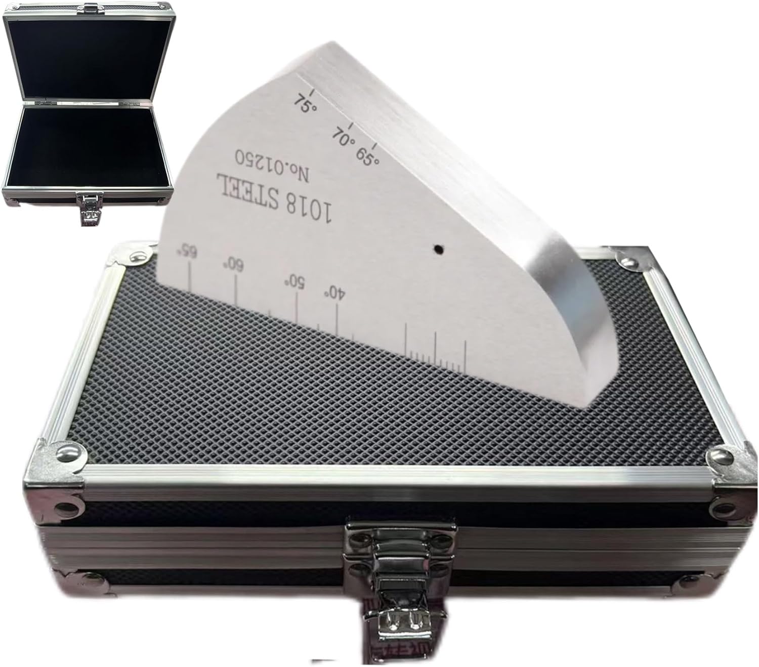 Calibration Block Ultrasonic Flaw Detector 1018 Steel Nickel Plated Test Block with Range 35 to 75 Degrees 25mm and 50 mm Radius 1.5mm Hole Width 12.5mm for Flaw Detector Calibration ASTM E164