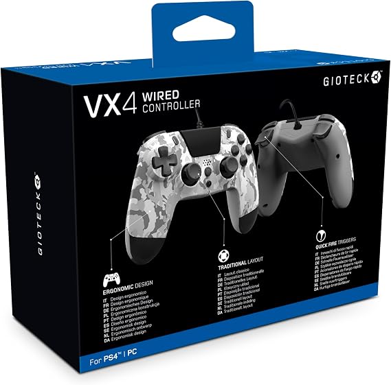 Gioteck VX4 Wired Controller for PlayStation 4 (PS4) - Light Camo