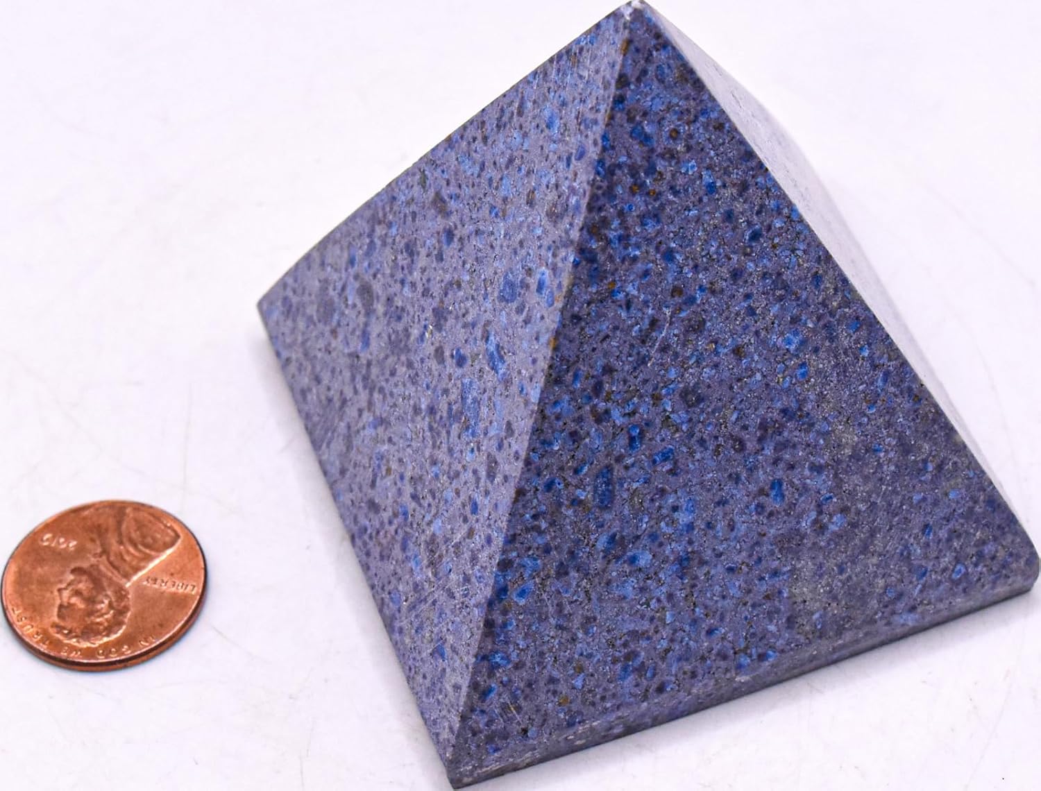 2.3" 210g Blue Dumortierite w/Inclusions Pyramid Polished Natural Gemstone Crystal Mineral Collectible Specimen - Peru