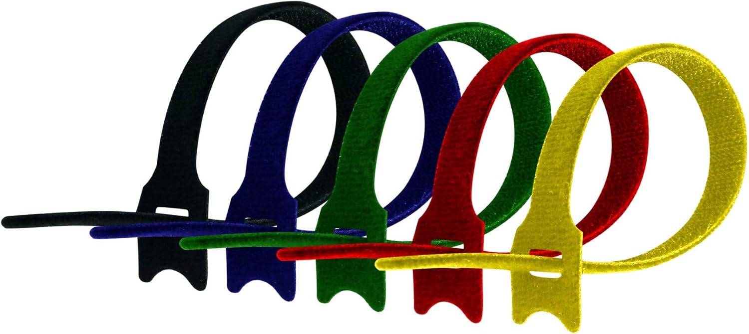 Cambridge ZipIts Reusable Fastening Hook and Loop Cable Ties 75 Pack 8