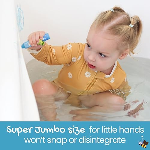 Miniatura 6 de Honeysticks Crayones de baño súper jumbo no tóxicos (paquete de 7) para niños pequeños de 1 a 3 años y niños de 4 a 8 años, crayones de cera de