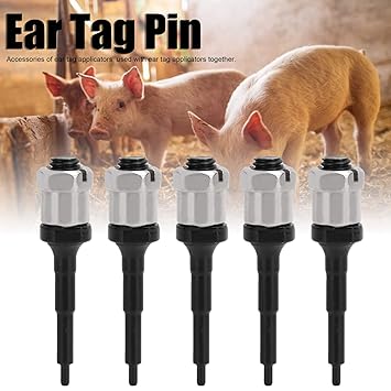 Bethlehem 5 Animal Stainless Steel Ear Tag Pin, Ear Tag Livestock Ear Tag Pin,Livestock Ear Tag Pins for Applicator, Metal and Plastic Construction, Set of 5