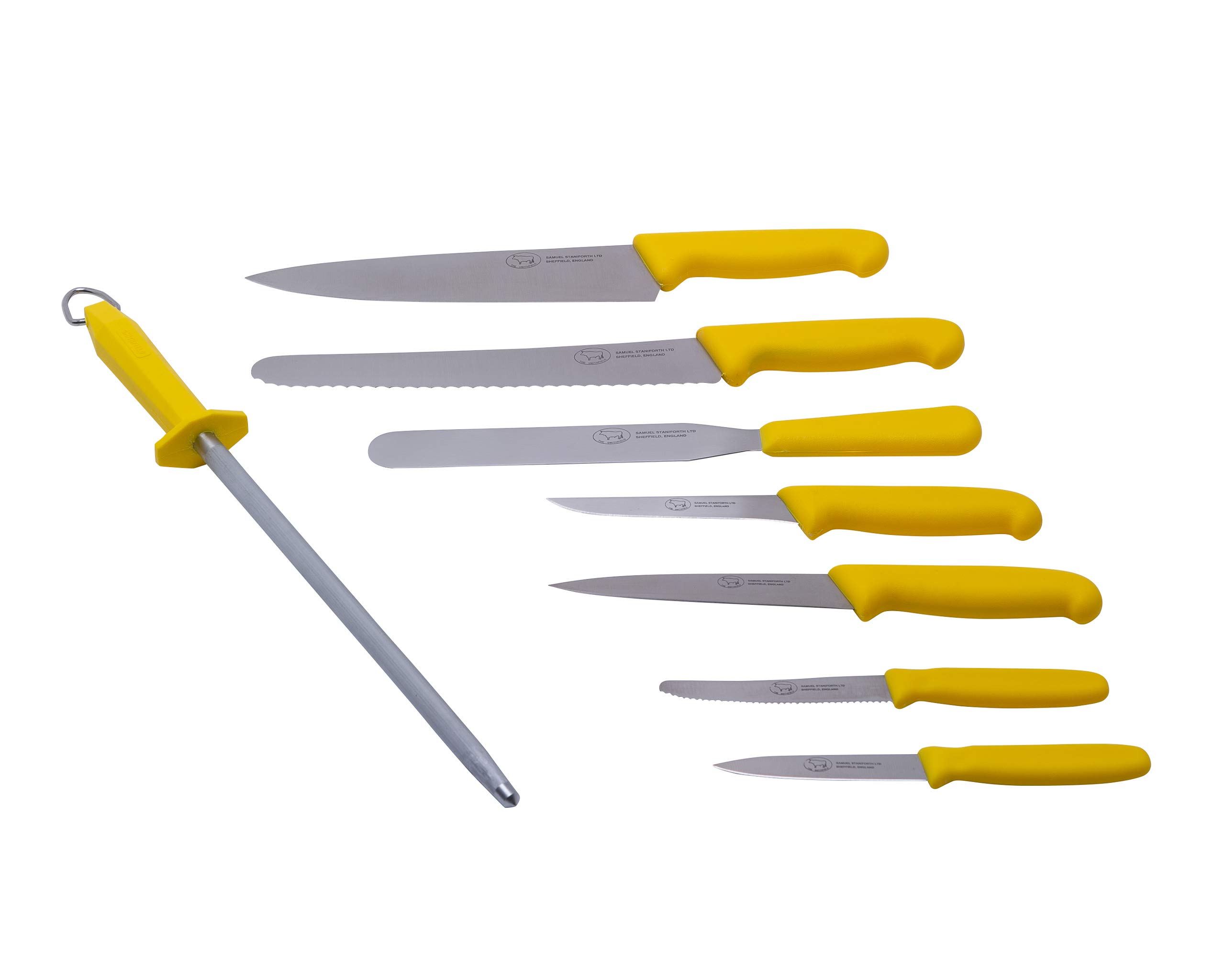 THE SMITHFIELD Samprene, 8 Piece Chef Knife Set-Yellow, Polyproplene