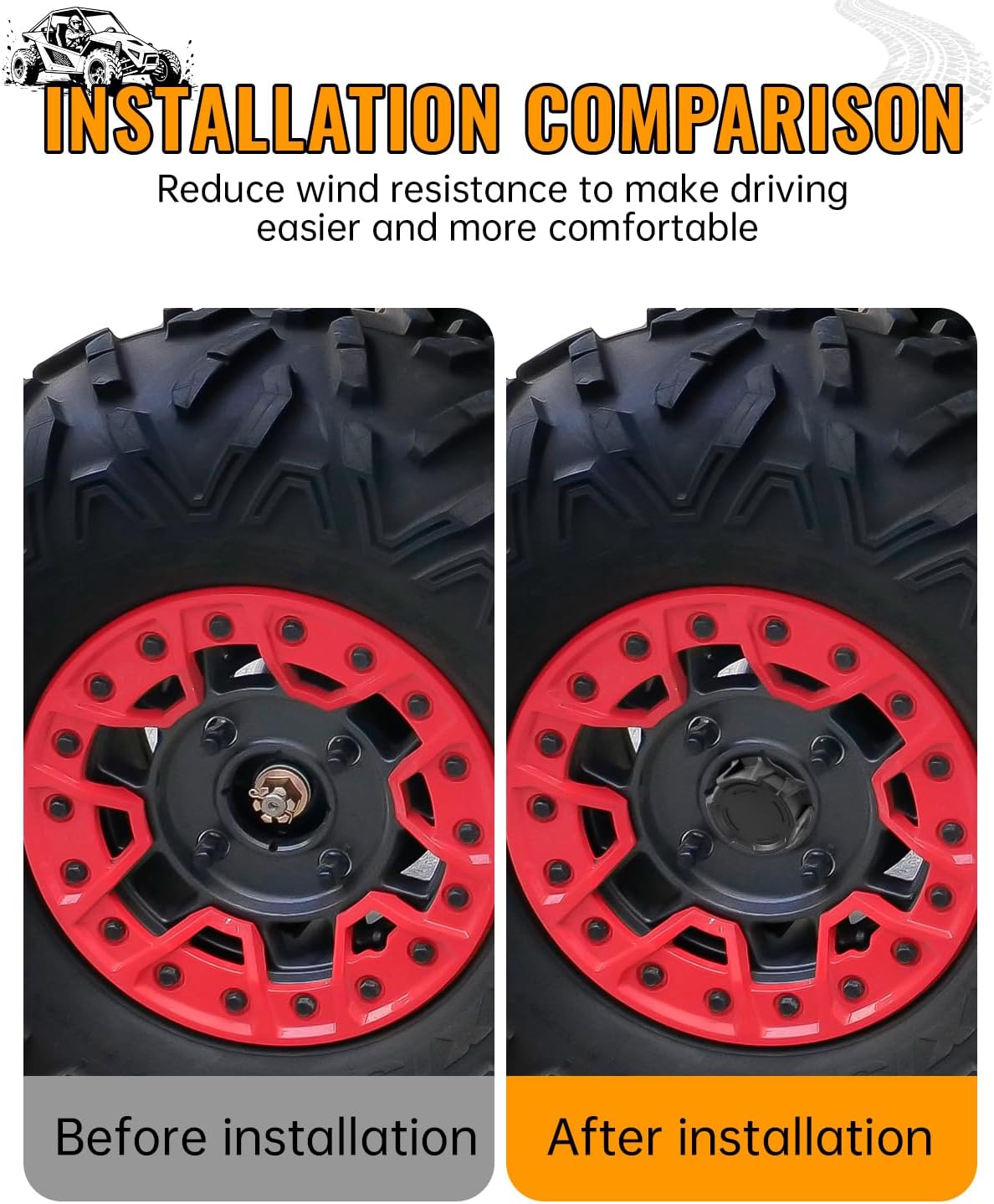 4PCS Black UTV Tire Wheel Hub Caps Center Rim Covers for Can-Am Maverick X3 Turbo R 2017-2020 Accessories, Dust Protection Hub Dust Caps, Replaces OEM #705401841