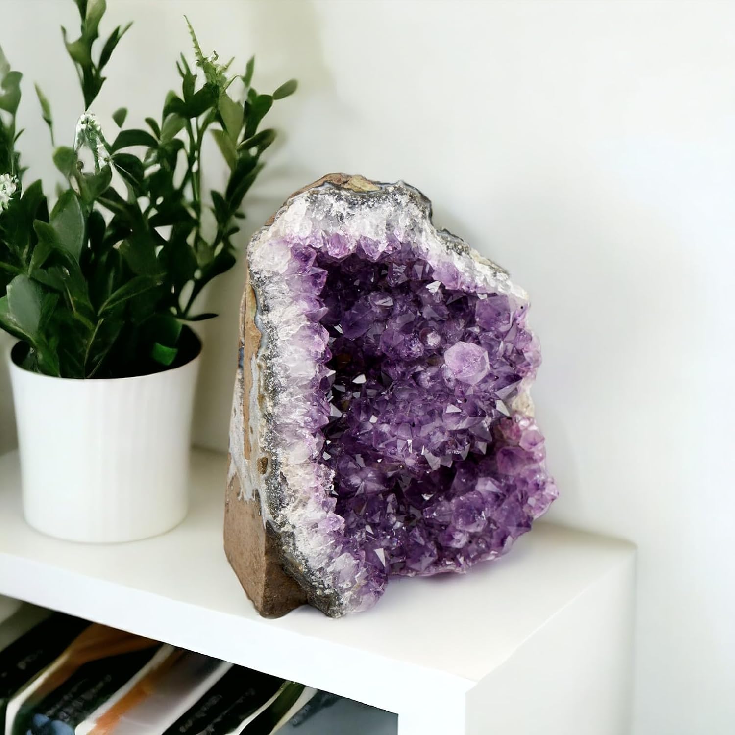 3 to 4 Lb Amethyst Crystal Geode From Uruguay – 4.5" to 7.5" Height, Natural Large Amethyst Cluster Rock – Crystals And Healing Stones