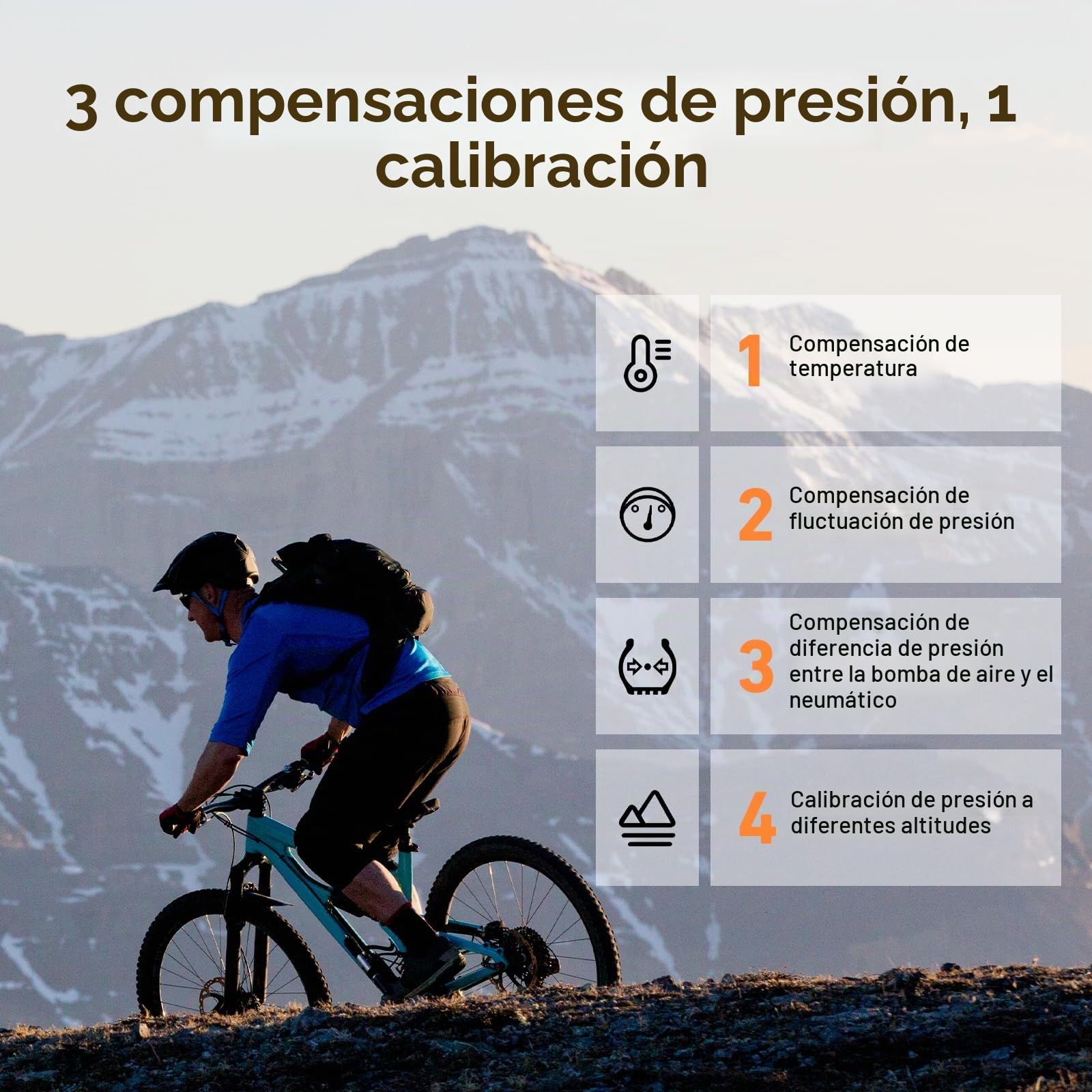 AIRBANK Minibomba Impermeable para Bicicleta con manómetro,600 mAh,Pocket 3