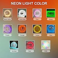 Vista 5 de Letreros de neón de negocios con logotipo personalizado, letrero iluminado retroiluminado, letrero de logotipo flotante para negocios, letrero