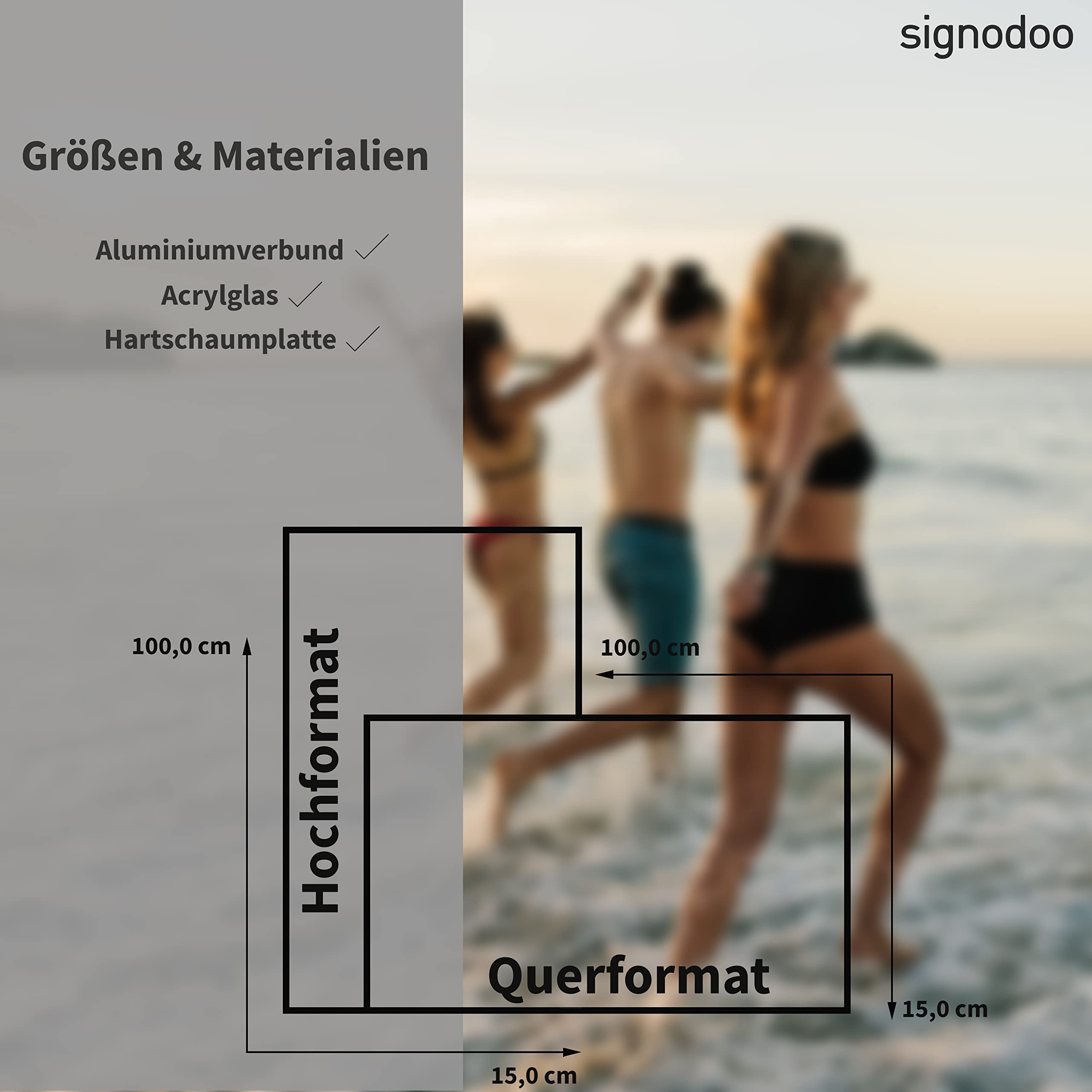 Personalisiertes Foto auf Aluminiumverbundplatte - Direktdruck - Wandbilder – Hochformat & Querformat - Eigener Text & Foto – Signodoo