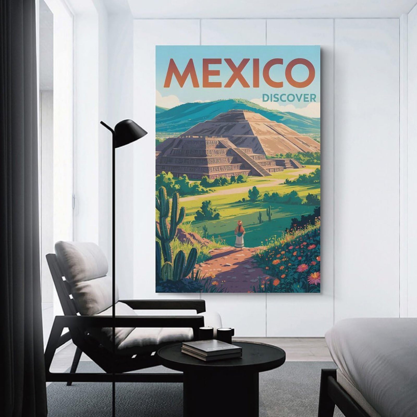 Junmoney Mexico Travel (3) Canvas Wall Art, 08x12inch(20x30cm), for Bedroom Decor, Cosy Corners Or Studios, Stylish Decor for A Restful Room Update