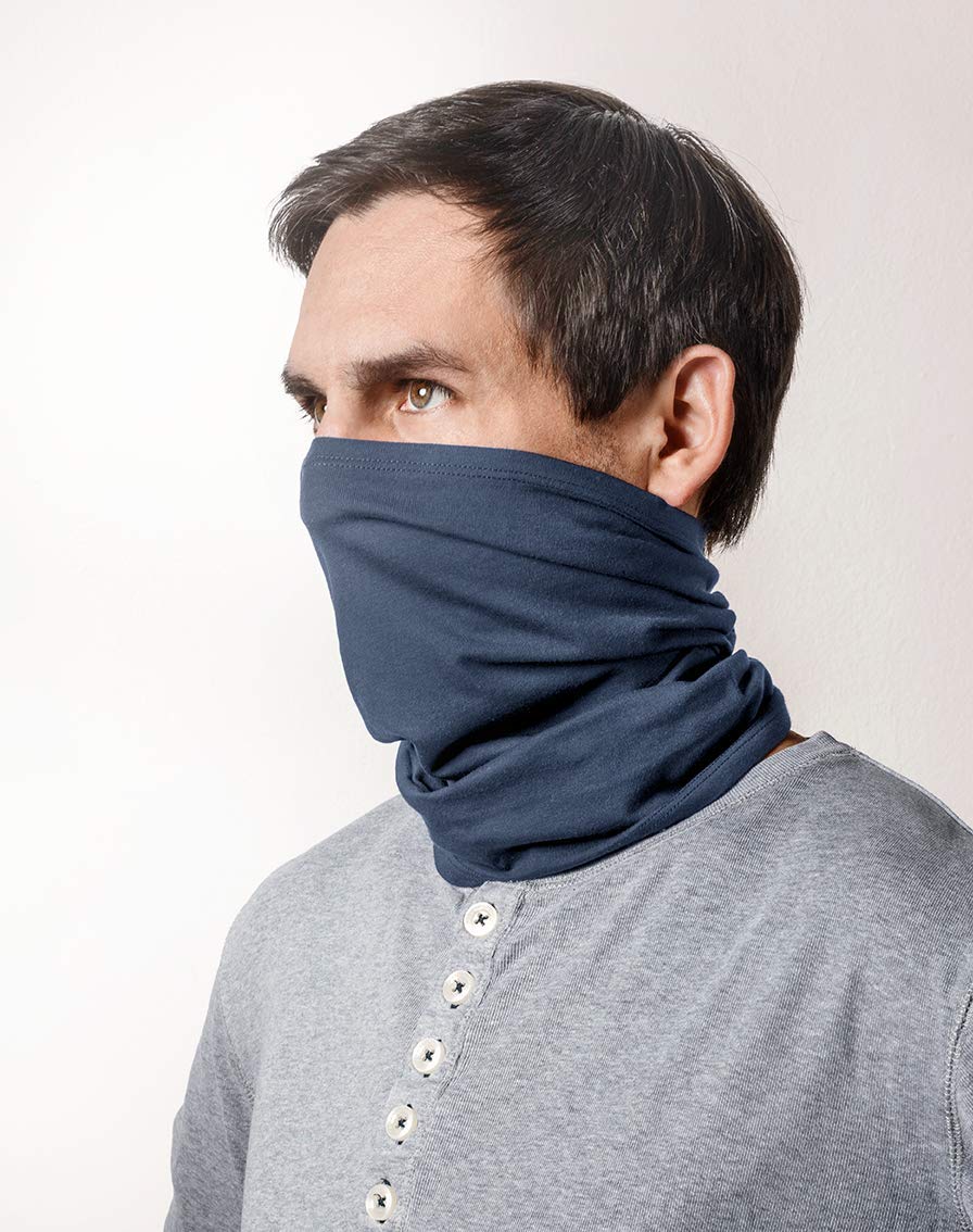 Livinguard Tube Mask Lite | komin zimowy, chusta na szyję do biegania, jazdy na rowerze, dla mężczyzn i kobiet, wielofunkcyjna, ocieplacz na szyję, ciepły polar, wiatroszczelny, ocieplacz na szyję, czarny