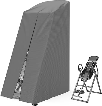 Inversion Table Cover - Dustproof and Waterproof Inversion Equipment Protection Covers with Zipper,Fit Most Inverter Table-Indoor or Outdoor,28.3L x 47W x 63H-Gray