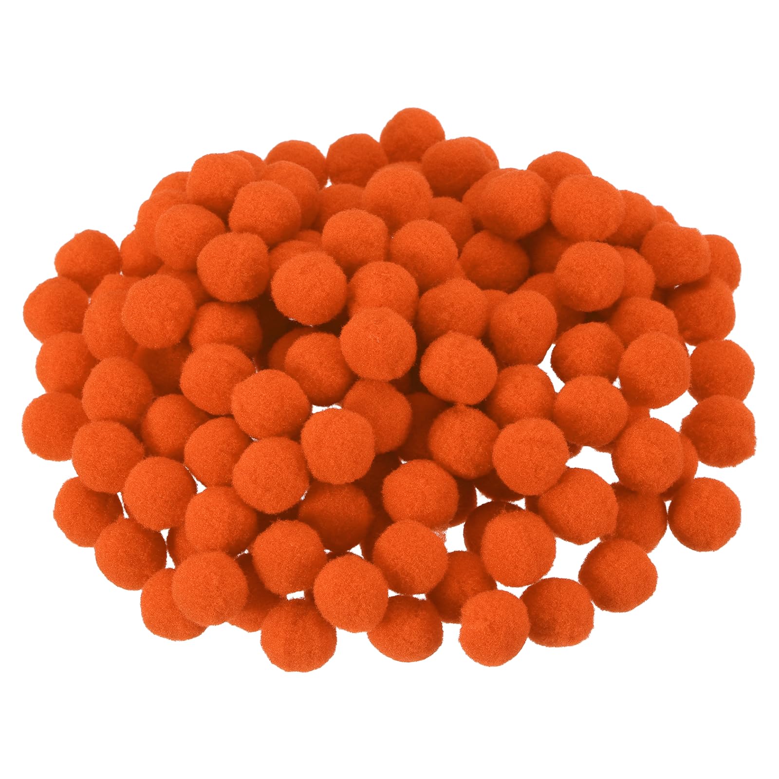 PATIKIL 0.6inch Pom Poms for Crafts, 150Pcs High Elastic Fuzzy Pastel Balls for Art Supplies DIY Creative Craft Material Handicraft Decorations, Orange Red