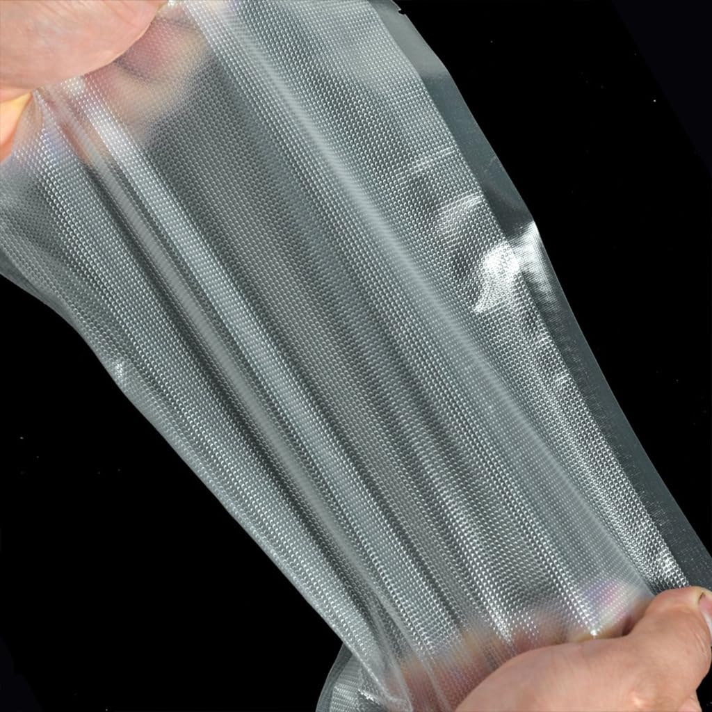 100 bolsas de envasado al vacío para sellado de alimentos, bolsa de almacenamiento transparente con textura