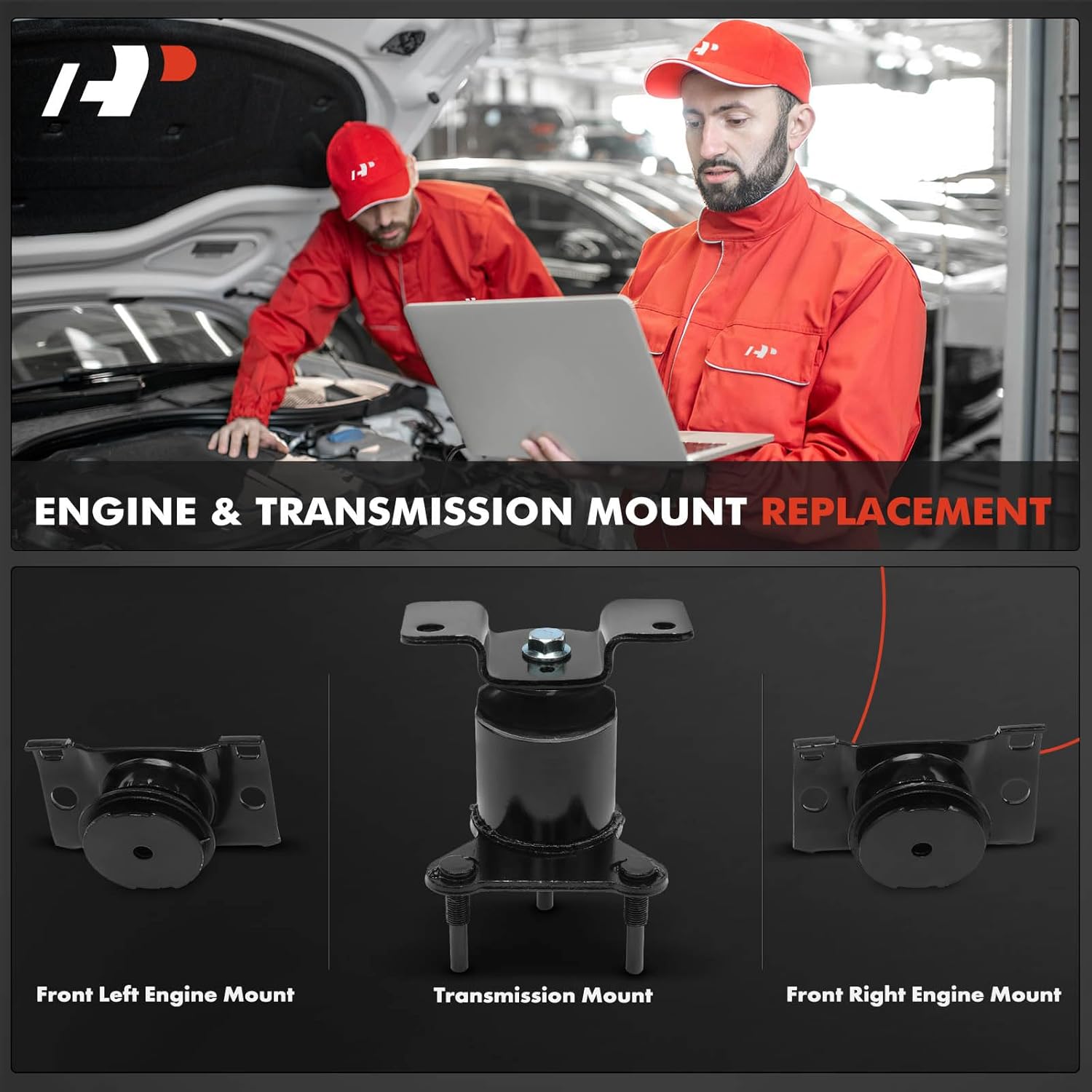 A-Premium 3PCS Front Engine Motor Mount and Transmission Mount Set Compatible with Nissan Frontier 2005-2019, Pathfinder 2005-2012, Xterra 2005-2015, 4.0L, RWD, Replace# 112201PE0A, 113209CA0C