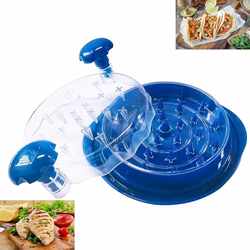 Miniatura 11 de Trituradora de pollo y carne, trituradora manual de pollo con placa extraíble, tapa transparente y cepillo, mango ergonómico, apto para