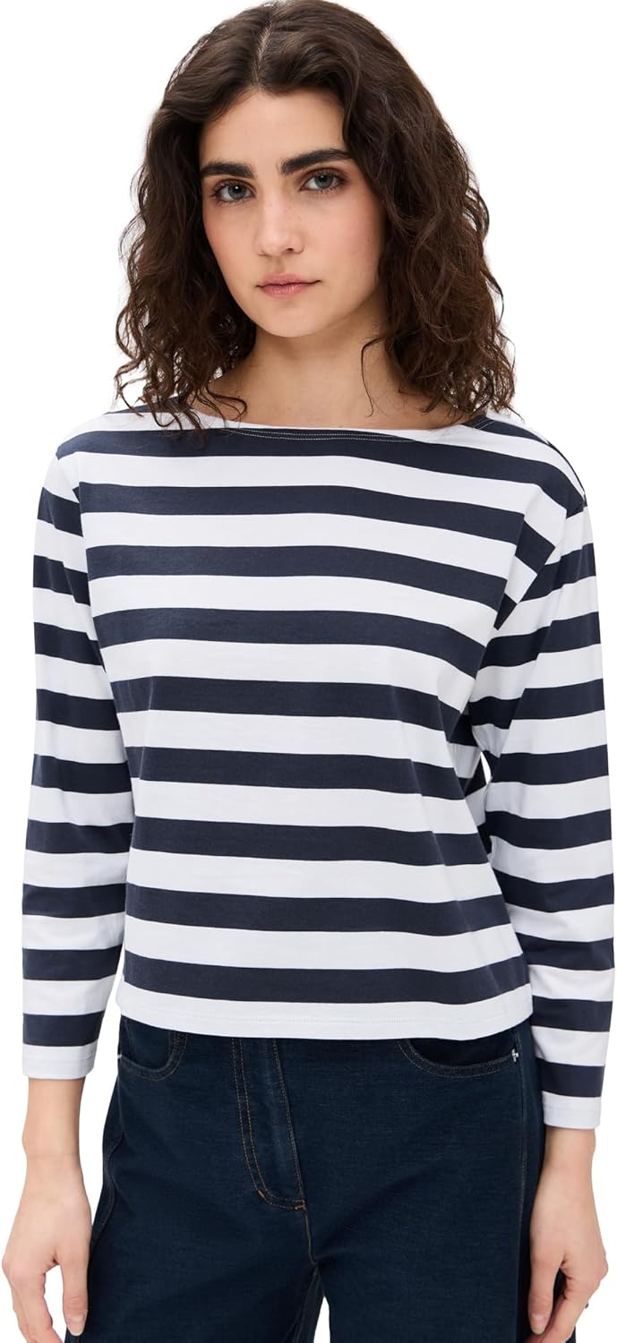 Theory Women's Stripes Boat Neck Tee