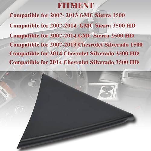 Miniatura 4 de Repuesto para Chevrolet Silverado GMC Sierra 1500 2500HD 3500HD 3500HD Panel de moldura superior de la puerta delantera izquierda del lado del