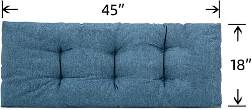 Miniatura 2 de SEKUMDAN Cojín de banco para silla de exterior, duradero, antideslizante, sobrellenado para porche, columpio, piano, sofá biplaza, muebles de