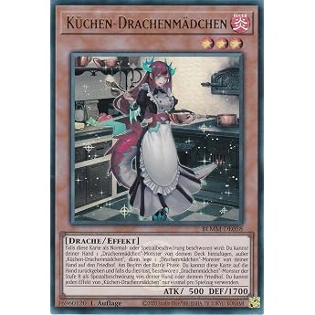 Yu-Gi-Oh! - Kitchen Dragon Girl - Ultra Rare - BLMM-DE058 - 1st Edition - German - Battles of Legend Monster Mayhem - With LMS Trading Fieldcenter Card Yugioh