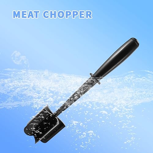 Miniatura 3 de Picador de carne, 5 cuchillas curvas, triturador de carne molida de carne molida para carne de hamburguesa, carne molida, pavo, negro