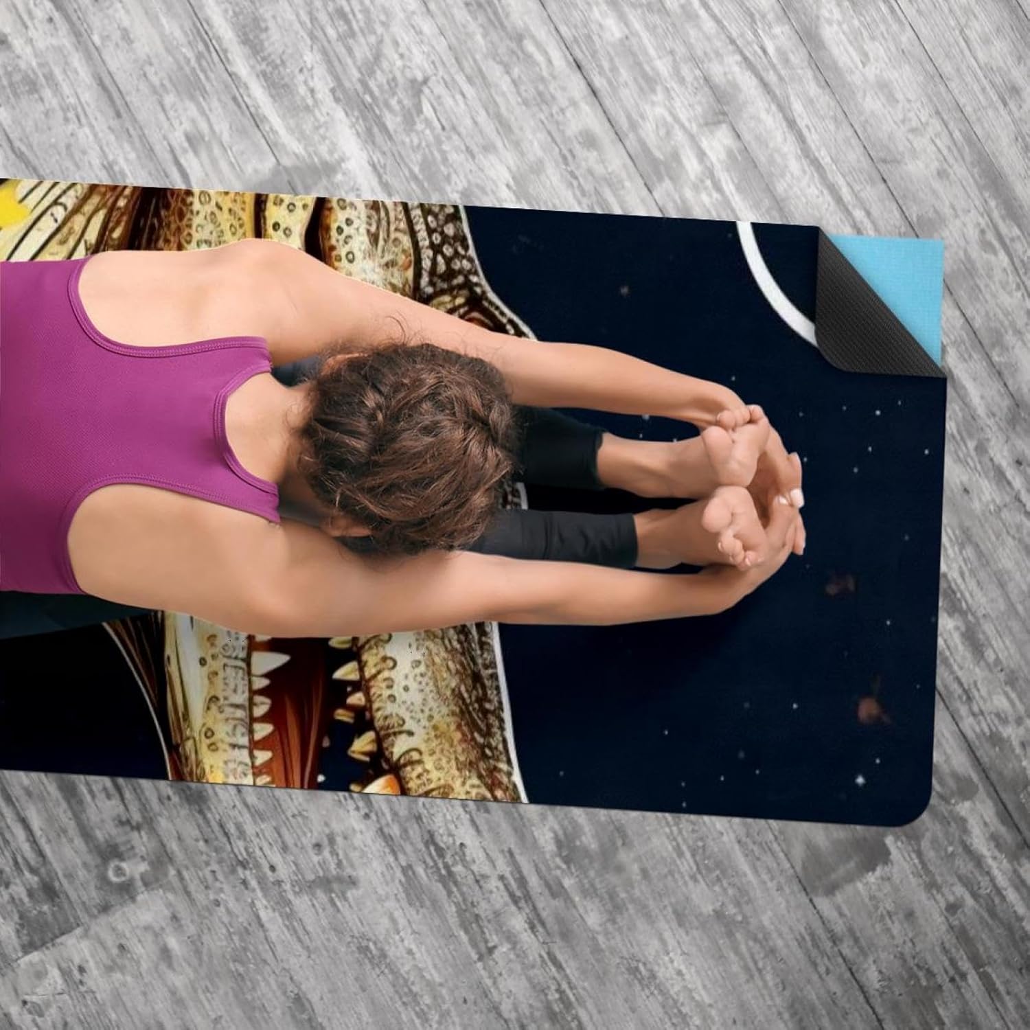 Yoga Towel, Crocodile Star Sunflower Non Slip Sweat Absorbent Hot Yoga Mat Towel for Hot Yoga, Pilates and Fitness - 72.8" x 26.8"