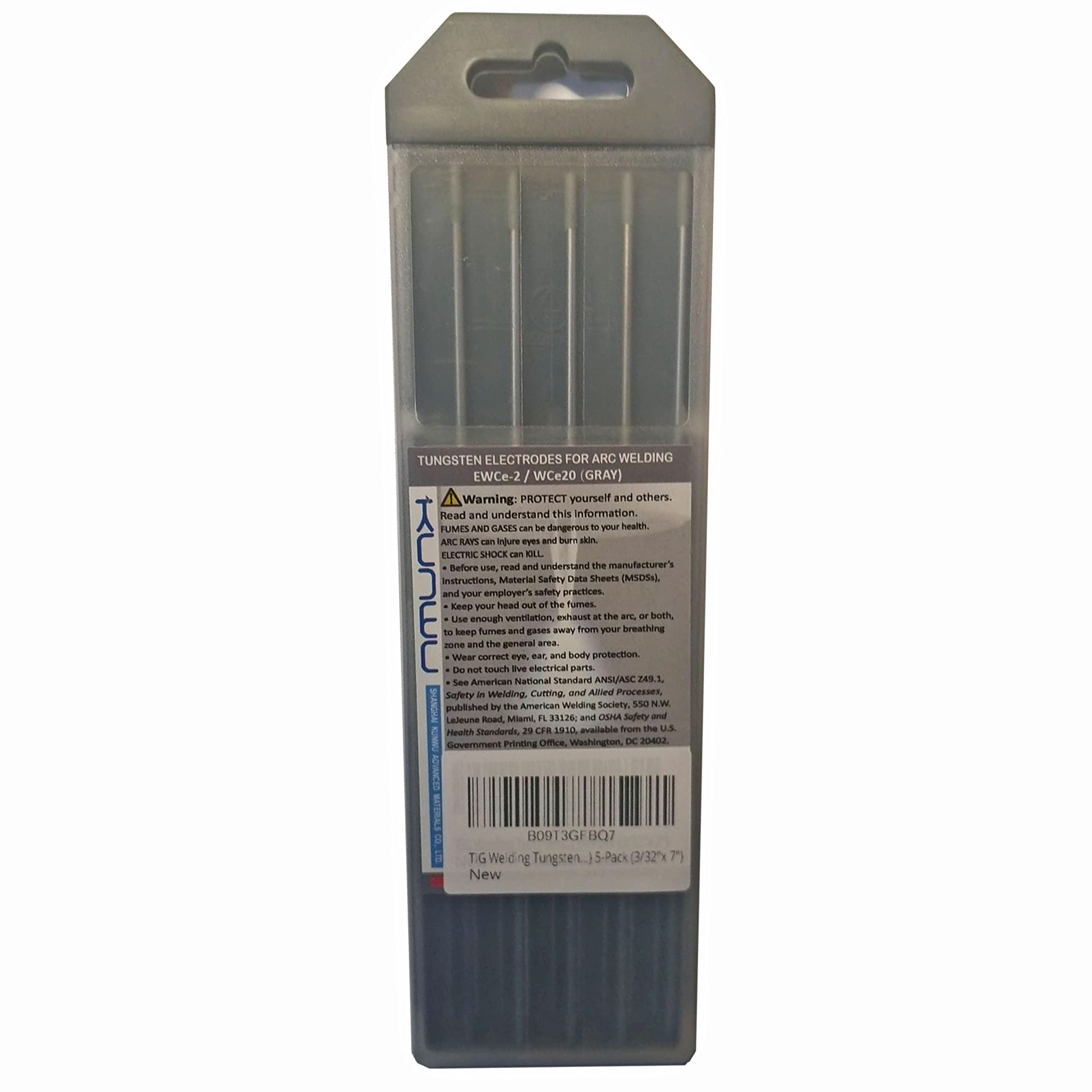 TIG Welding Tungsten Electrode 2.0% Ceriated Rod (Gray, EWCe20) 5-Pack (1/16
