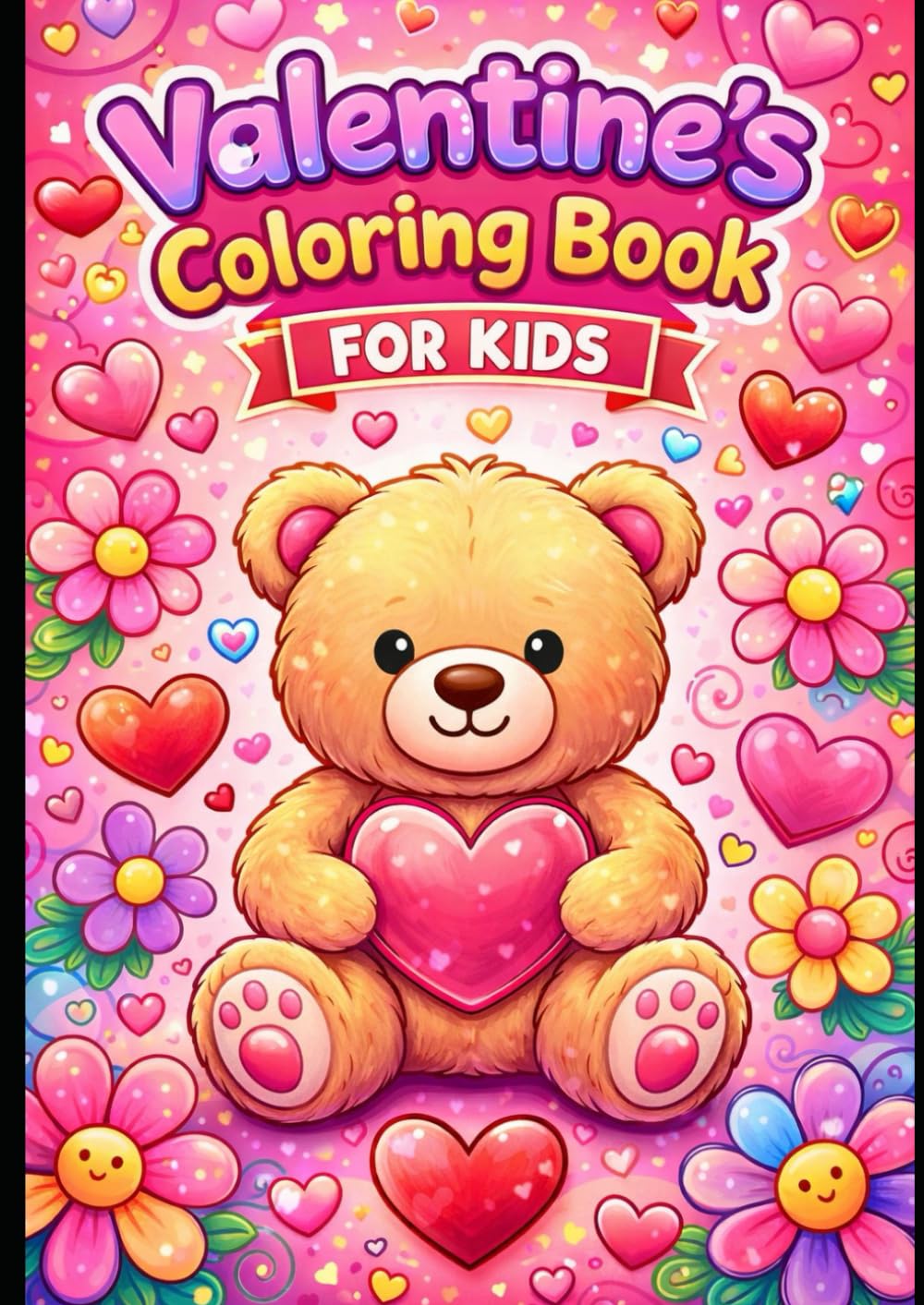 Valentine’s Day Coloring Book for Kids: Cute & Fun Valentine Coloring Pages with Hearts, Teddy Bears, Flowers and Love Ages 3–8