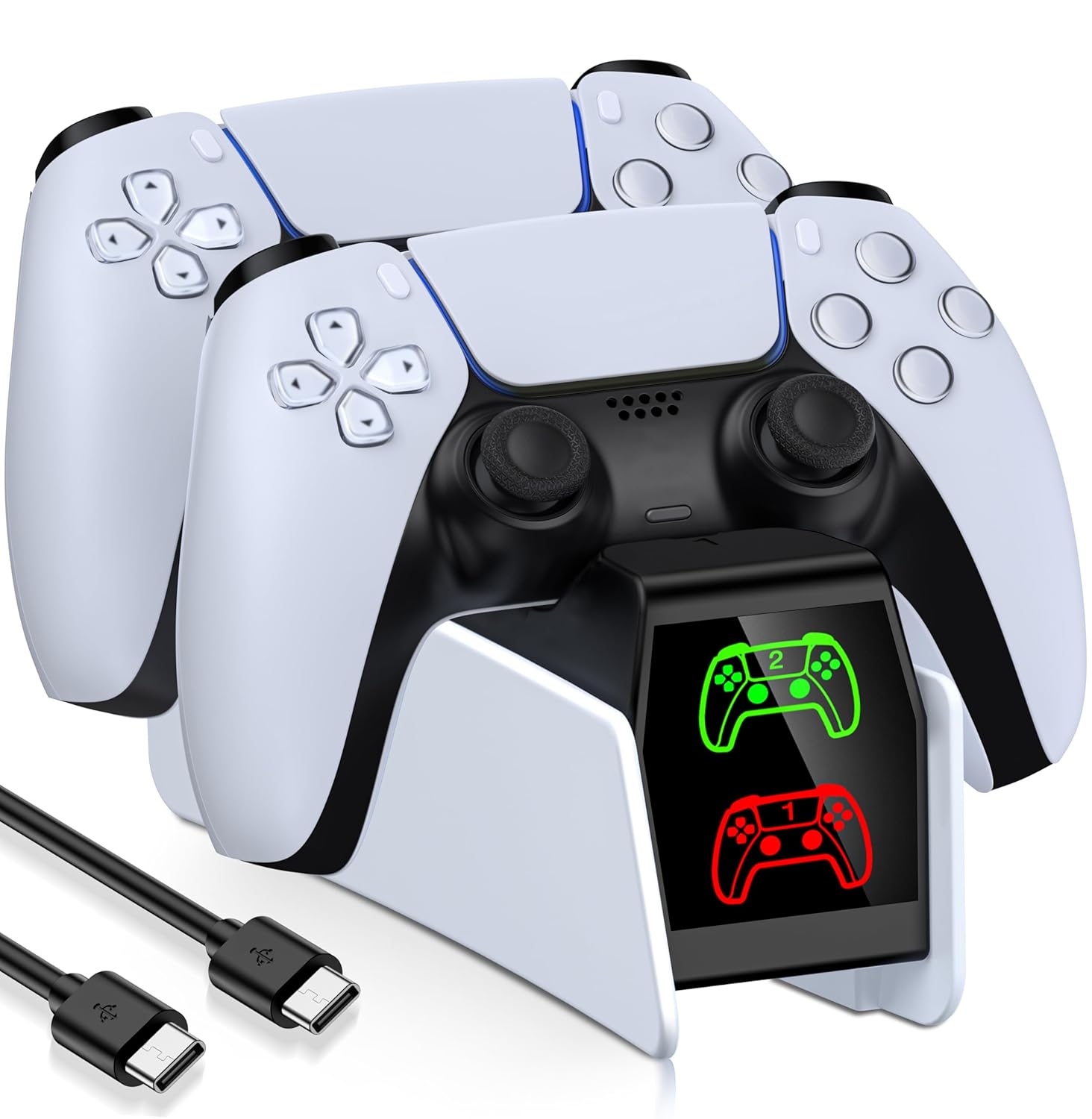 PS5 Controller Charging Station PS5 Charging Dock Compatible with PlayStation 5 DualSense Edge Controllers PS 5 Accessories Charging