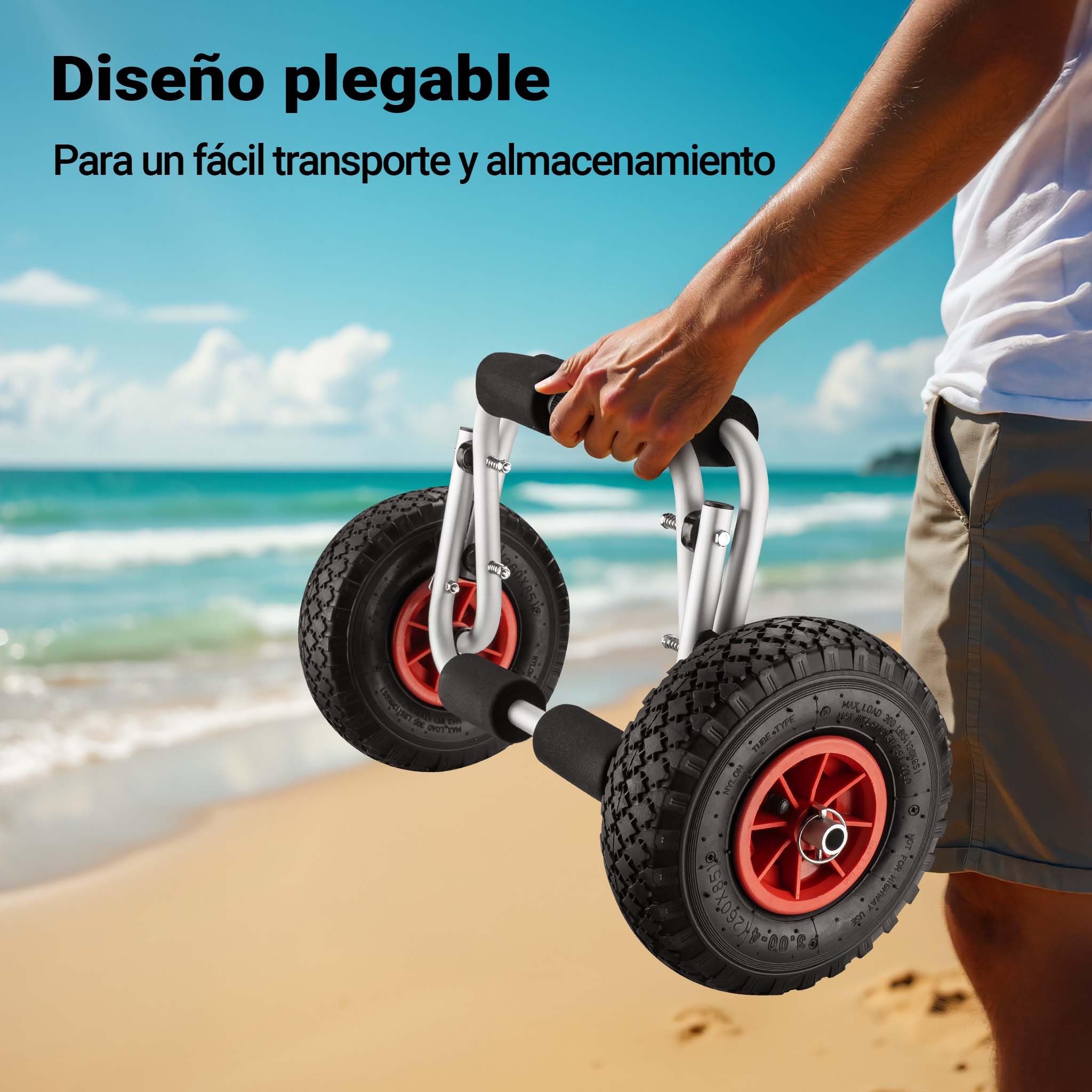 WilTec Carrito para Transporte de Kayak y Canoa, Aluminio