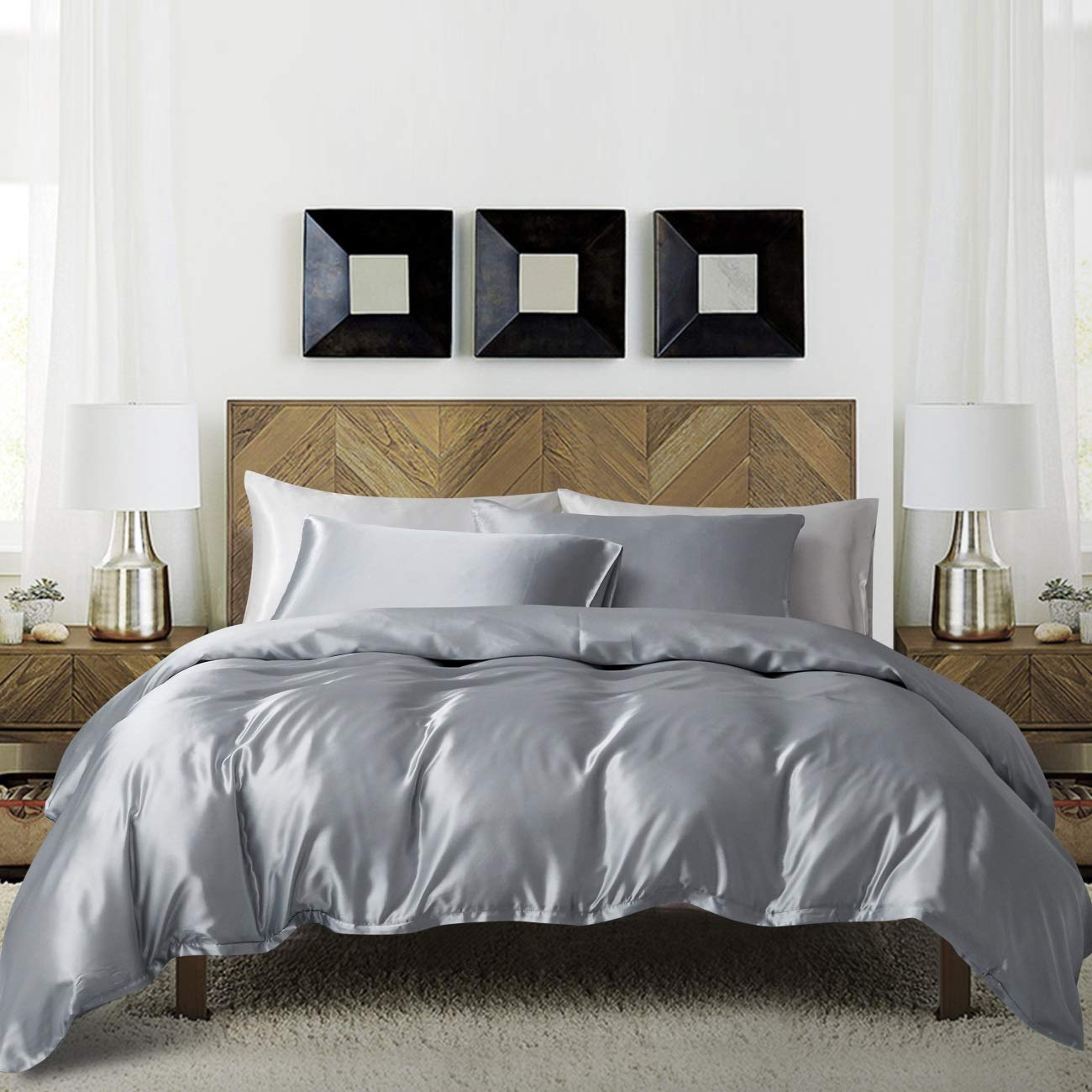 Set di biancheria da letto peluche Teddy 240x220 cm Grigio Antracite Unicolore Inverno Accogliente con cerniera
