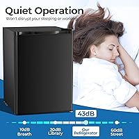 Vista 5 de Electactic Refrigerador compacto de 2.56 pies cúbicos con puerta individual reversible, NEGRO