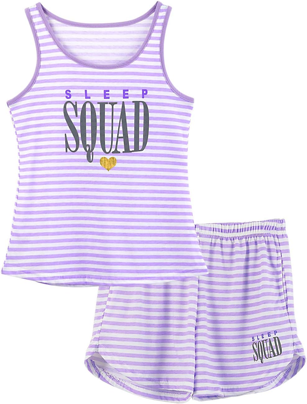 CozchiqueGirls Tank Top Pajamas – Size 6 8 10 12 14 16 18 Summer Shorts Stripe PJS Set Big Kids Clothes for Tween/Teens