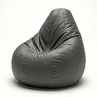 Puff Pêra Grande Adulto com Enchimento Incluso, Courino Premium, Impermeável, Confortável, Ergonômico, para Sala, Quarto Gamer, Home Office, Escritório (Cinza)