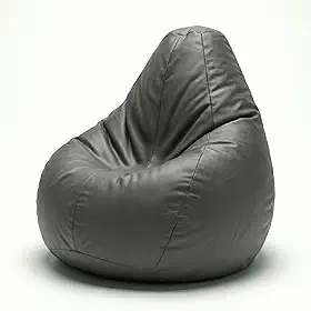 Puff Pêra Grande Adulto com Enchimento Incluso, Courino Premium, Impermeável, Confortável, Ergonômico, para Sala, Quarto Gamer, Home Office, Escritório (Cinza)