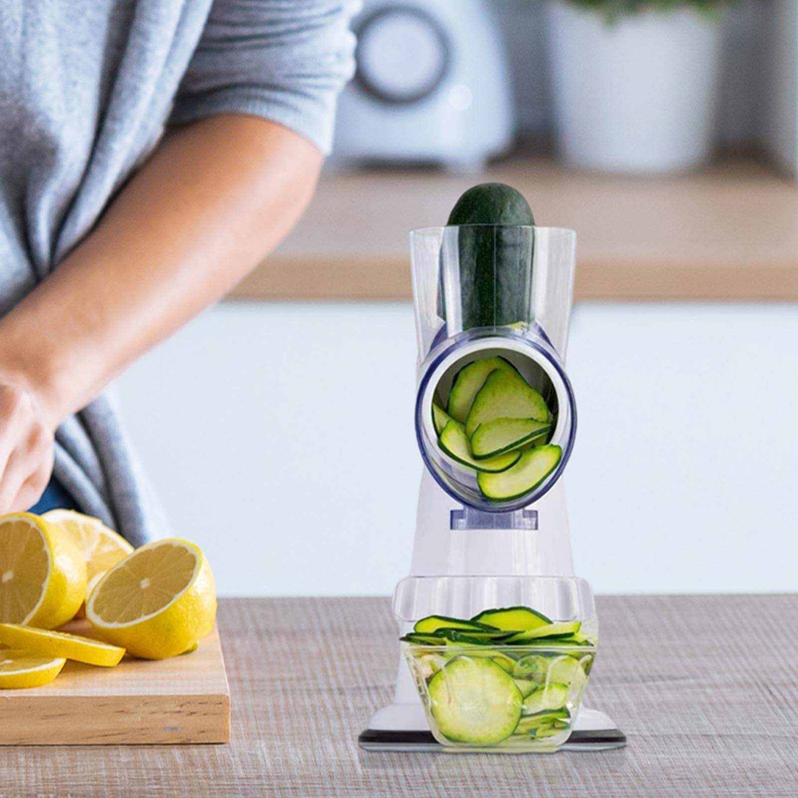 Procesador de alimentos con manivela, rallador de queso giratorio | Trituradora de verduras de cocina con manivela - Suministros de cocina Rallador de alimentos para peras, tomates, patatas,