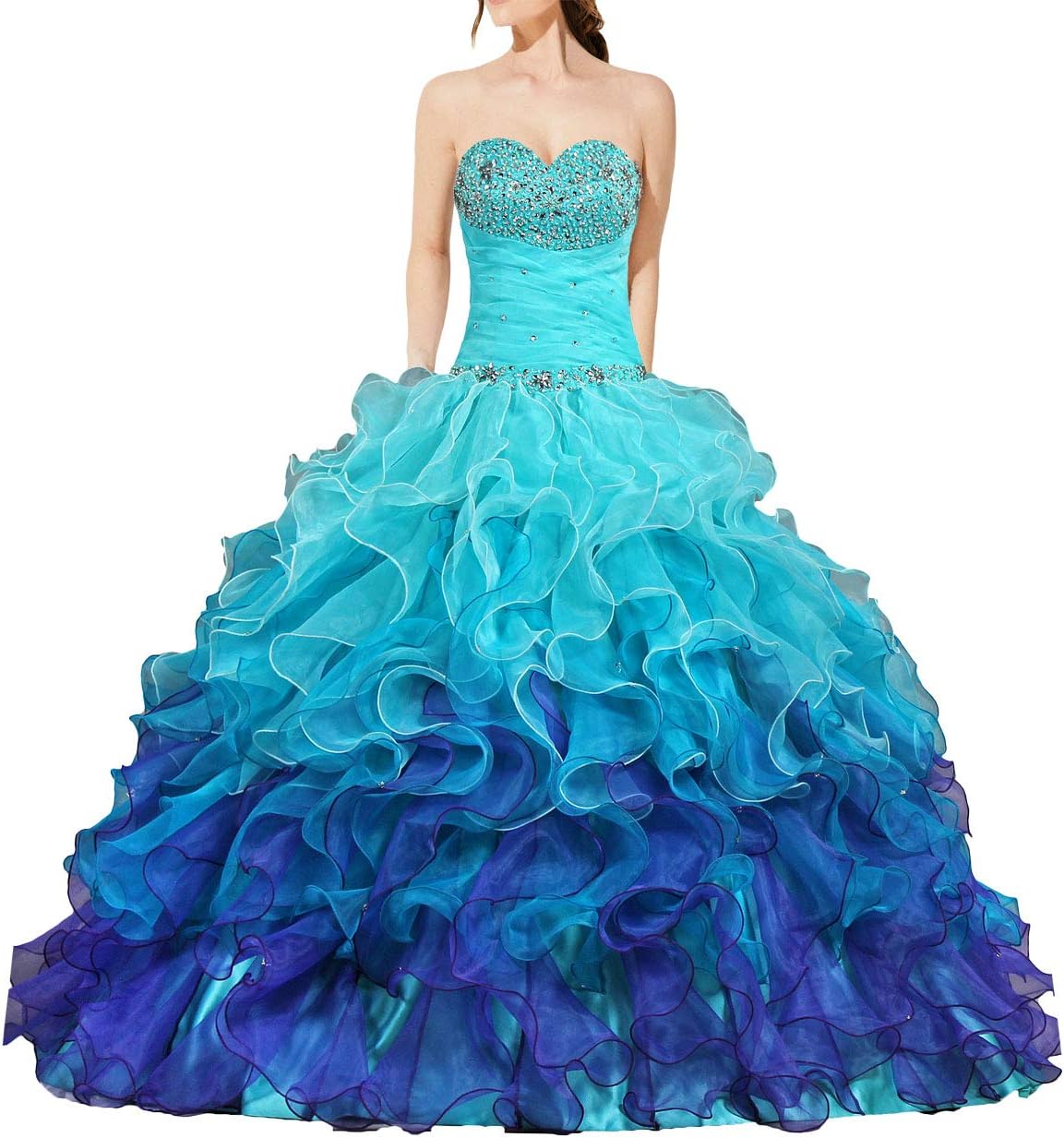 Womens Gorgeous Strapless Rainbow Quinceanera Kuwait | Ubuy