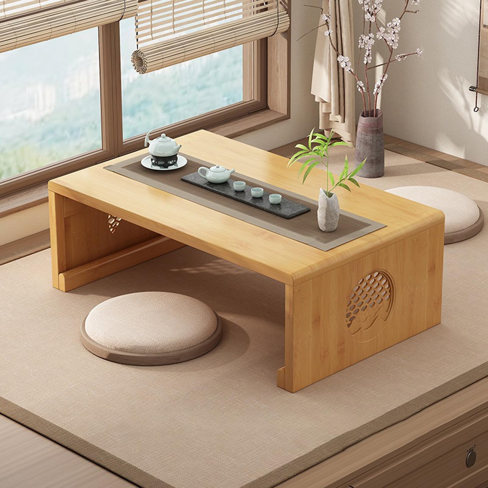 Table basse rectangulaire pliante avec rangement facile pour salon et bureau