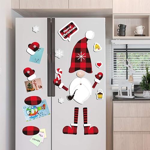 Miniatura 2 de D-FantiX Christmas Gnomes Magnet Set, 21 Pcs Refrigerator Fridge Magnets Strong Swedish Tomte Gnome Holiday Scandinavian Magnetic Christmas