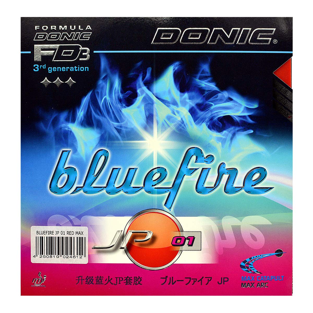 DONIC Blue Fire JP 01 Table Tennis Rubber, Colour - Red-image-1