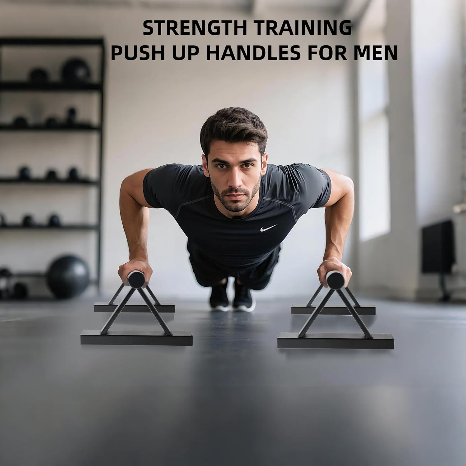 Wooden Calisthenics Parallettes Bars, Push up Handles Floor, Strength Training Pushup Stands, Parallel Handstand Bars for Home Workout Fitness