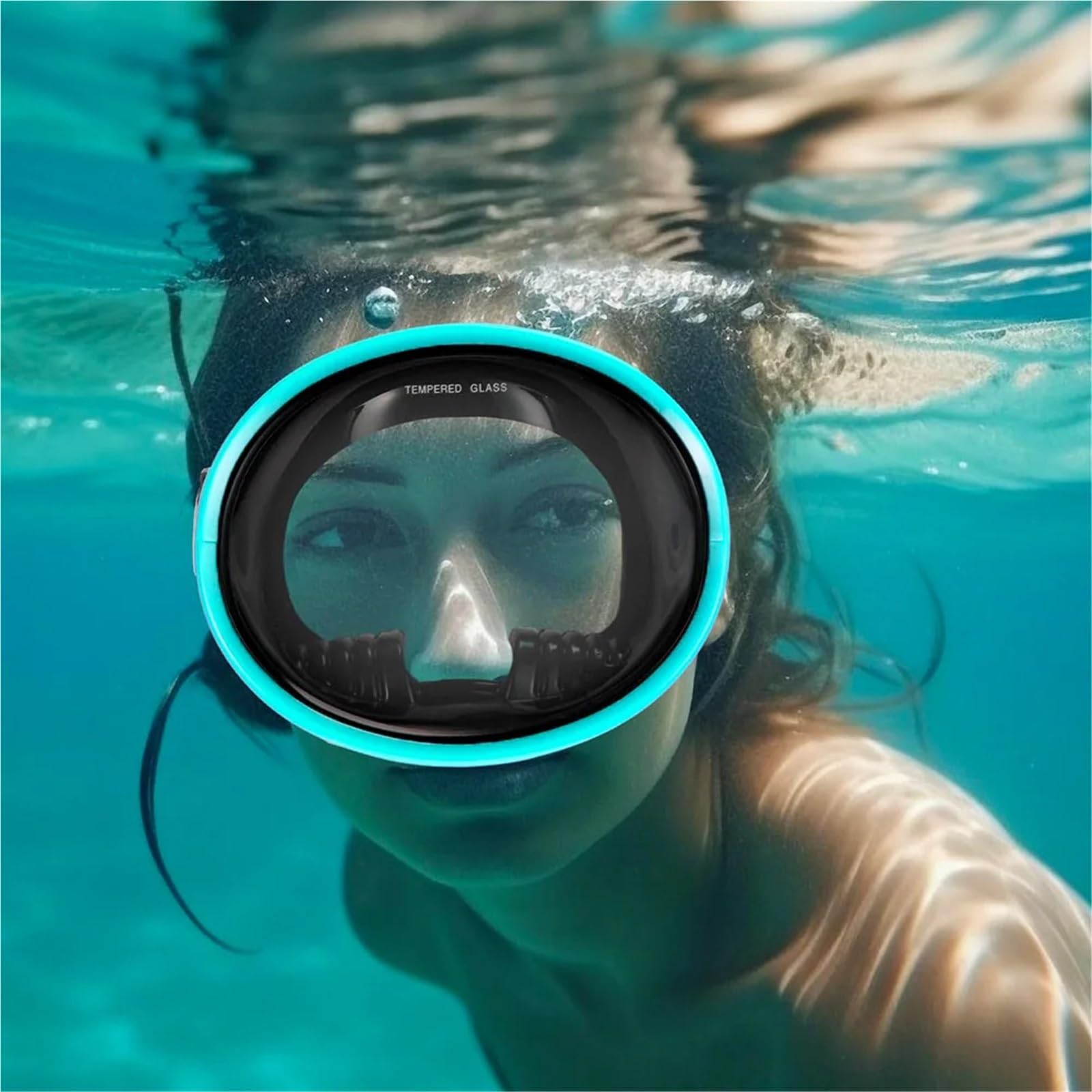 Maschera Snorkeling Mask Maschera subacquea ovale Maschera per la pesca subacquea Classico stile retrò Panoramica ampia vista Occhiali da sub Vetro temperato