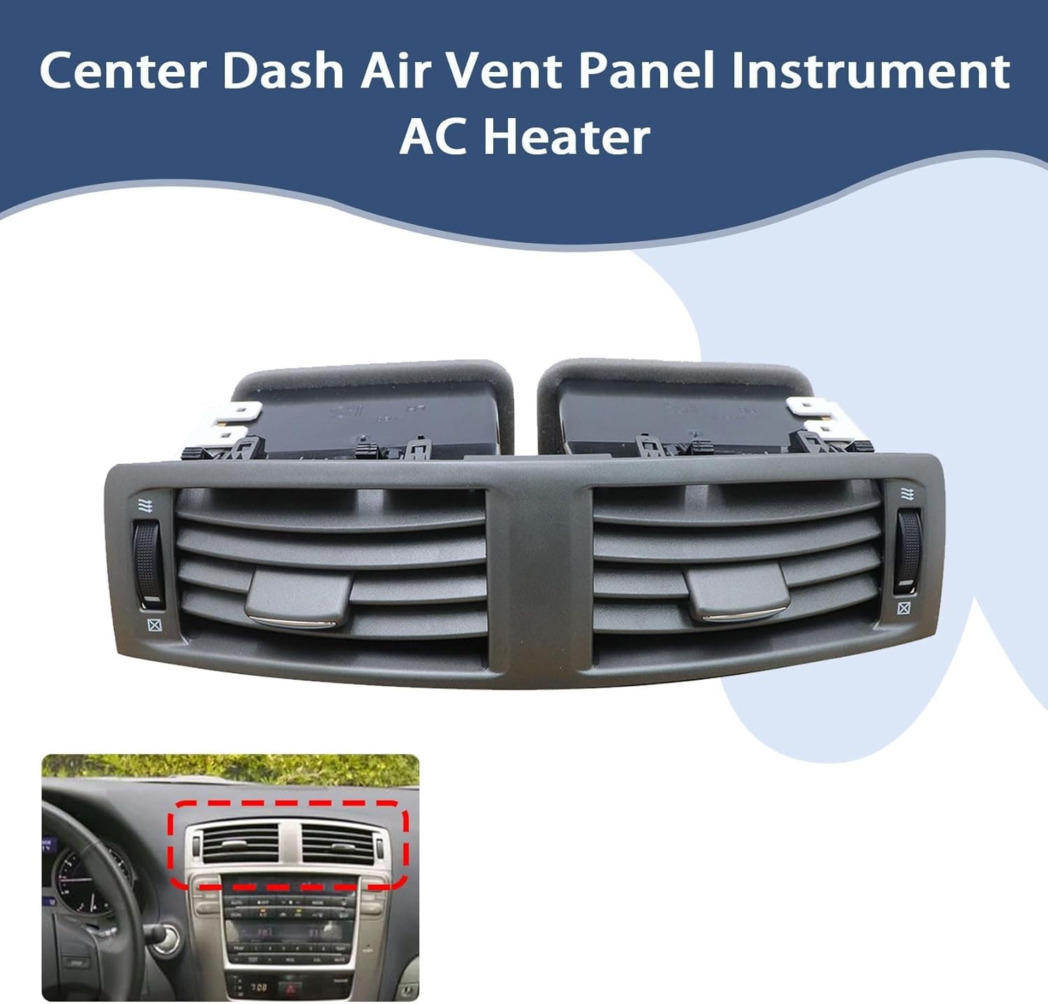 FZJDSD Center Dash Air Vent Panel Instrument AC Heater Compatible with Lexus IS250 IS350 IS F 2006-2009 Replace 55670-53010 5567053010, Dashboard Air Conditioning Outlet With Hand Wheels