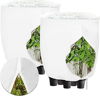 AUPERTO Winter Plant Frost Protection Covers, 240cm x 200cm Garden Fleece Frost Protectionfor Plants with Zipper Drawstring, Rip Resistant Garden Plant Warming Fleece Jacket, 2 Packs