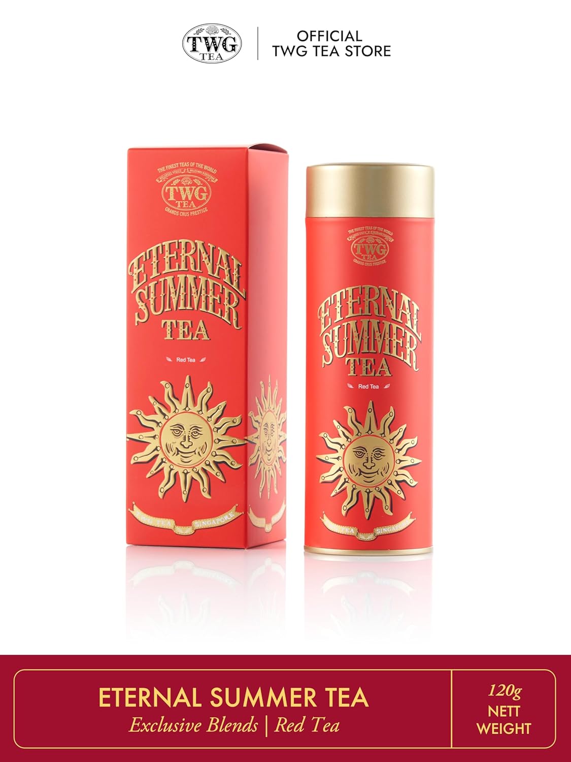 TWG Tea | Eternal Summer Tea | Rooibos | Hibiscus, Redcurrant & Rose | Haute Couture Tin, 100g | Gift Set