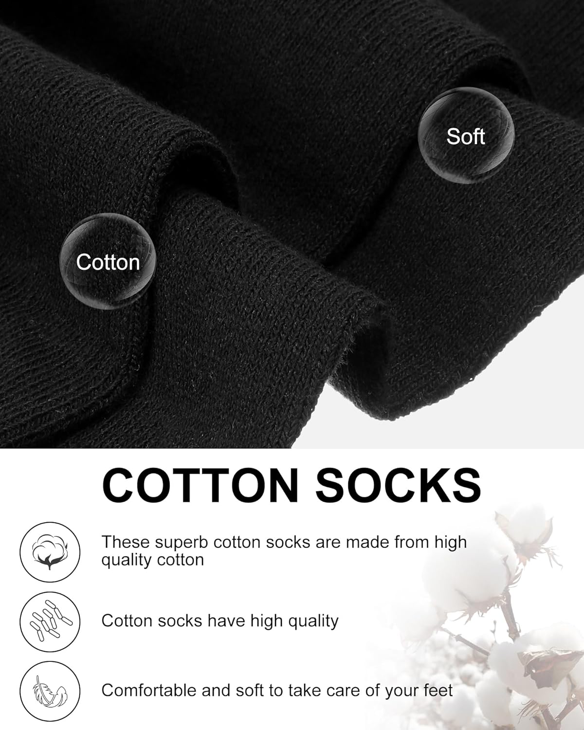 Vabean 60 Pairs Crew Socks Bulk Anti Slip Wicking Soft Calf Socks for Men Women Unisex Hiking
