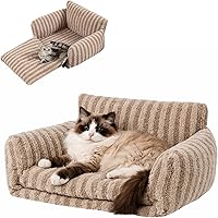 Vista 21 de Hollypet Cama para gatos, mullida, multifuncional, de doble capa, suave para mascotas, sofá ortopédico para gatos y perros pequeños, color rosa