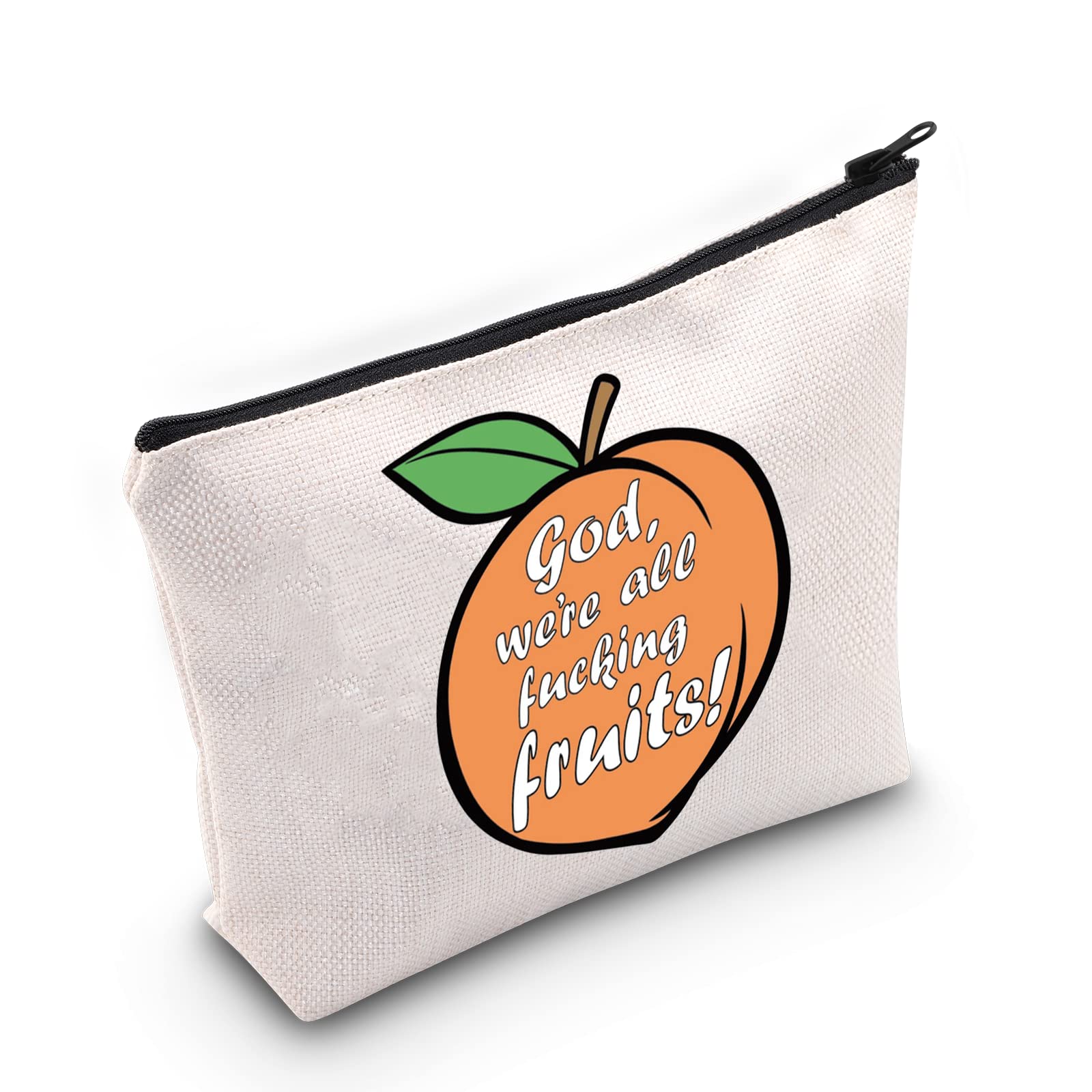 BWWKTOPCarson And Greta Fans Cosmetic Makeup Bag TV Show Gifts God We're All Fruits Peach Zipper Pouch Bag (We're All Fruits)